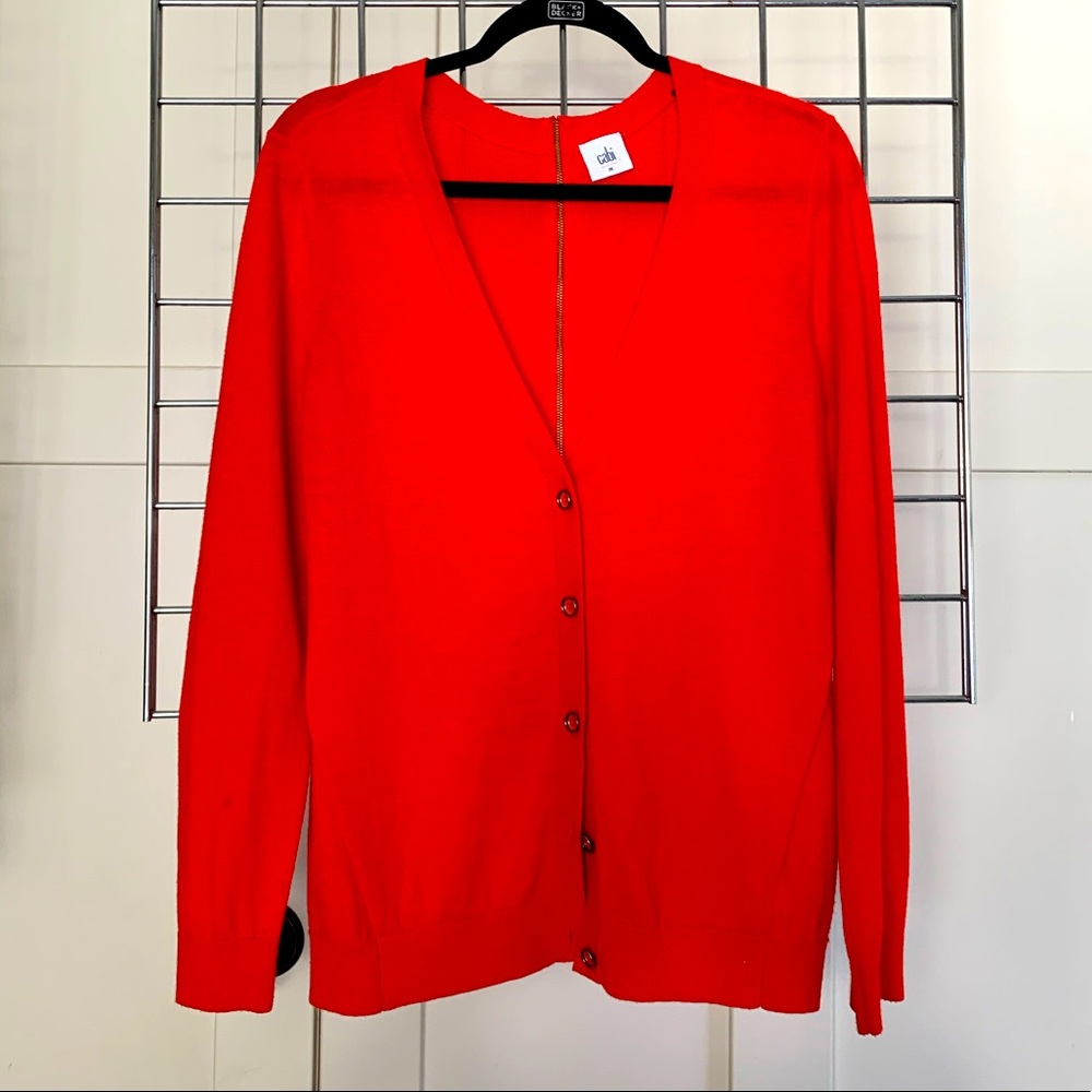 Cabi Cobblestone  stone cardigan with cute back zip